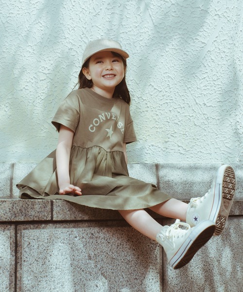 CONVERSE（コンバース）の「【CONVERSE/コンバース】アシンメトリー半袖ワンピース（ワンピース・キッズ・ネイビー/カーキ・110cm/130cm/100cm/120cm/140cm）」の17枚目の写真