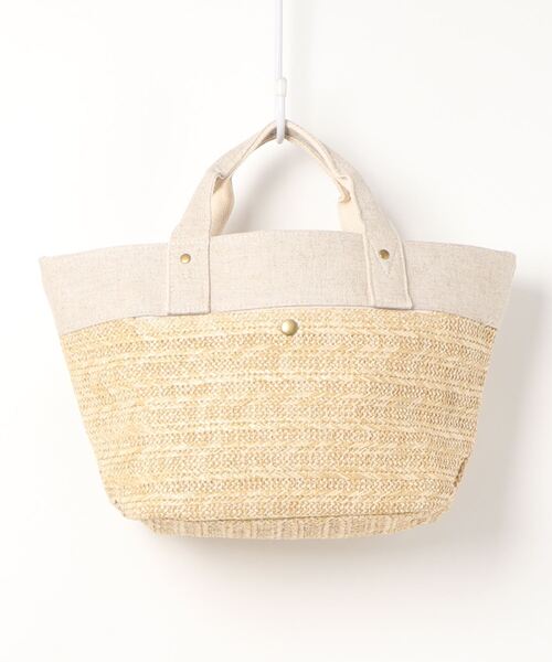 Samansa Mos2 blue（サマンサモスモスブルー）の「キャンバス×雑材シートトートバッグ（トートバッグ・レディース・ホワイト/モカ/ベージュ・ﾌﾘ-）」の5枚目の写真