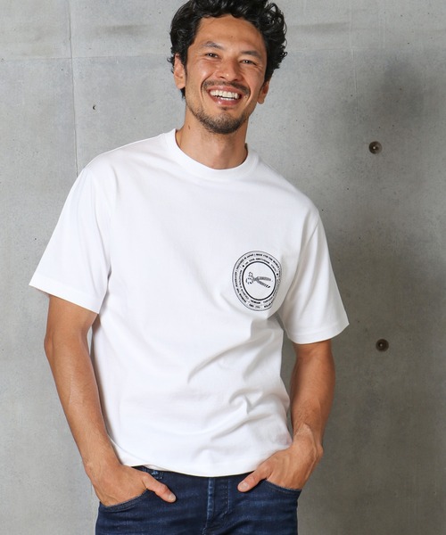 MEN'S BIGI（メンズビギ）の「＜DENHAM(デンハム)＞別注 刺繍ロゴTシャツ　made in japan（Tシャツ/カットソー・メンズ・ホワイト/ベージュ・02/03）」の11枚目の写真