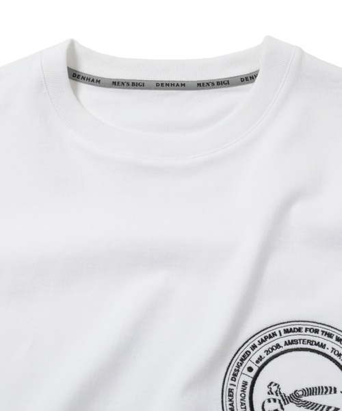 MEN'S BIGI（メンズビギ）の「＜DENHAM(デンハム)＞別注 刺繍ロゴTシャツ　made in japan（Tシャツ/カットソー・メンズ・ホワイト/ベージュ・02/03）」の5枚目の写真