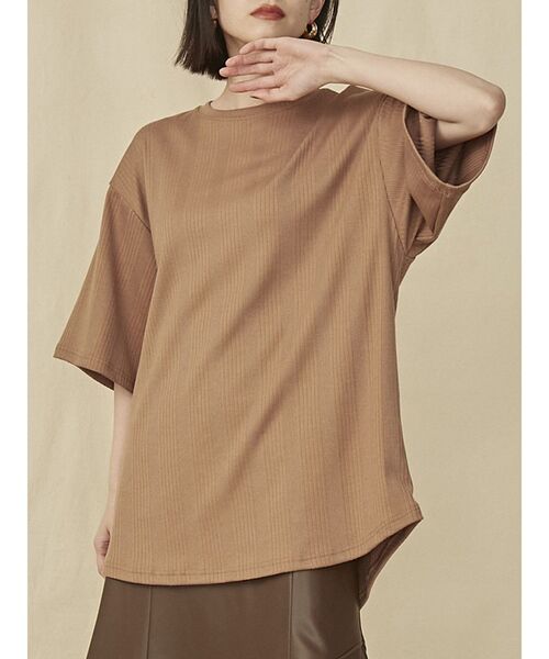 COTORICA（コトリカ）の「リブバックシャンプルオーバー（Tシャツ/カットソー・レディース・ブラック/ブラウン/オフホワイト・FREE）」の3枚目の写真