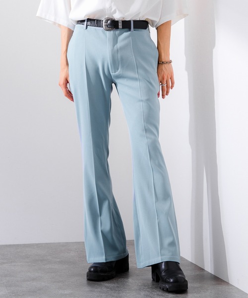 Adoon plain（アドーンプレーン）の「【Adoon plain】フレアスラックス（スラックス・メンズ・ライトブルー/ブラック/オレンジ・SMALL/MEDIUM/LARGE）」の3枚目の写真