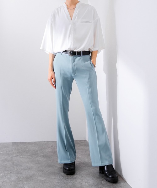 Adoon plain（アドーンプレーン）の「【Adoon plain】フレアスラックス（スラックス・メンズ・ライトブルー/ブラック/オレンジ・SMALL/MEDIUM/LARGE）」の14枚目の写真