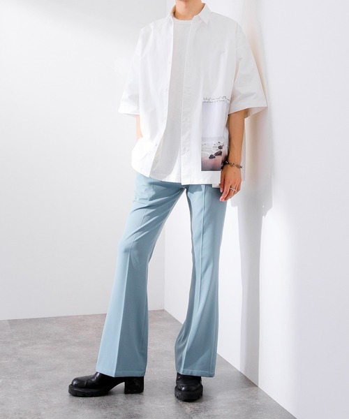 Adoon plain（アドーンプレーン）の「【Adoon plain】フレアスラックス（スラックス・メンズ・ライトブルー/ブラック/オレンジ・SMALL/MEDIUM/LARGE）」の15枚目の写真