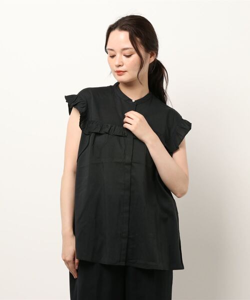 ブラウス シャツ フレンチスリーブフリルシャツ レディース titivate ブラウス シャツ フレンチスリーブフリルブラウス