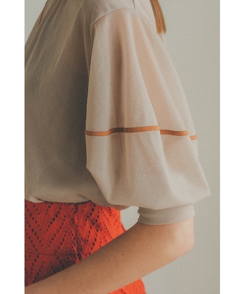 Ameri VINTAGE - 【CLANE】SOLID SLEEVE SHEER  S/S TOPS CLANE（クラネ）の「SOLID SLEEVE SHEER S/S TOPS（シャツ