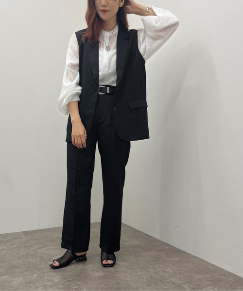 apres jour mignon(アプレジュールミニョン)の「ストレートパンツ【SETUP可能】【ZOZOTOWN限定アイテム】(その他パンツ・レディース・ブラック/チャコールグレー/カーキ/パープル・MEDIUM/X-LARGE/SMALL)」の13枚目の写真