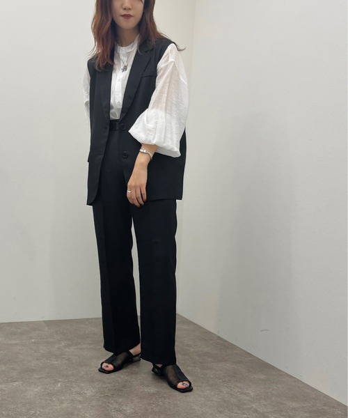 apres jour mignon(アプレジュールミニョン)の「ストレートパンツ【SETUP可能】【ZOZOTOWN限定アイテム】(その他パンツ・レディース・ブラック/チャコールグレー/カーキ/パープル・MEDIUM/X-LARGE/SMALL)」の14枚目の写真