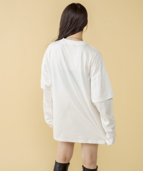 RASVOA(ラスボア)の「レイヤード風ユニフォームロンT(Tシャツ/カットソー・レディース・ブラック/オフホワイト・FREE)」の21枚目の写真