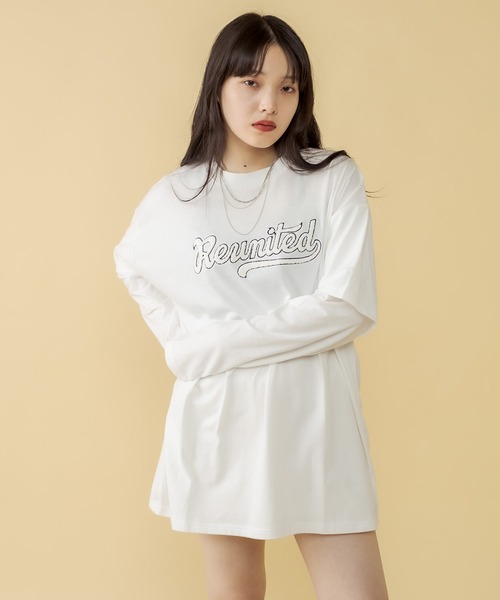 RASVOA(ラスボア)の「レイヤード風ユニフォームロンT(Tシャツ/カットソー・レディース・ブラック/オフホワイト・FREE)」の9枚目の写真