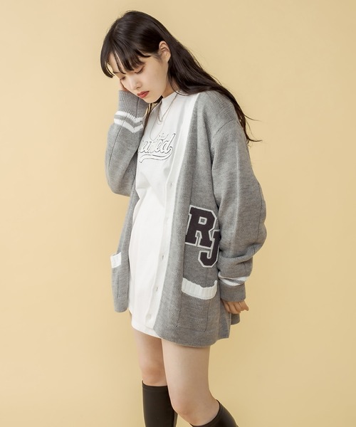 RASVOA(ラスボア)の「レイヤード風ユニフォームロンT(Tシャツ/カットソー・レディース・ブラック/オフホワイト・FREE)」の5枚目の写真