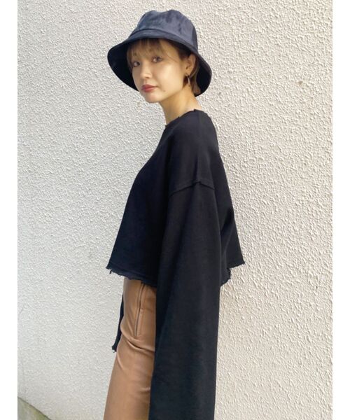 EMODA(エモダ)の「クラッシュタイダイショートプルオーバー(Tシャツ/カットソー・レディース・アイボリー/グレー/カーキ/ホワイト/ブラック・FREE)」の7枚目の写真