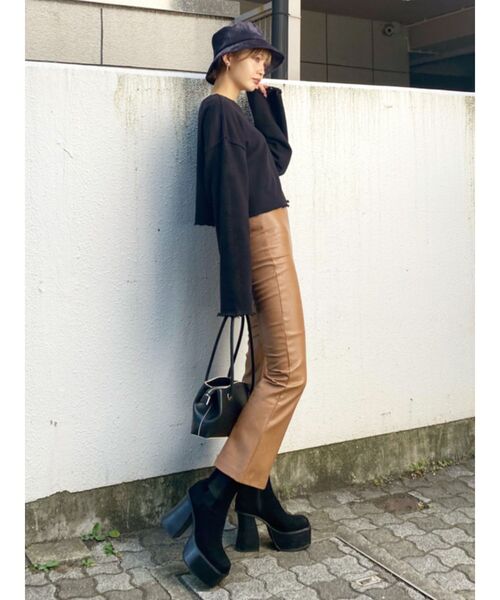 EMODA(エモダ)の「クラッシュタイダイショートプルオーバー(Tシャツ/カットソー・レディース・アイボリー/グレー/カーキ/ホワイト/ブラック・FREE)」の9枚目の写真