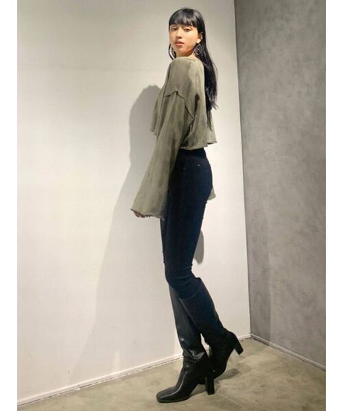 EMODA(エモダ)の「クラッシュタイダイショートプルオーバー(Tシャツ/カットソー・レディース・アイボリー/グレー/カーキ/ホワイト/ブラック・FREE)」の17枚目の写真