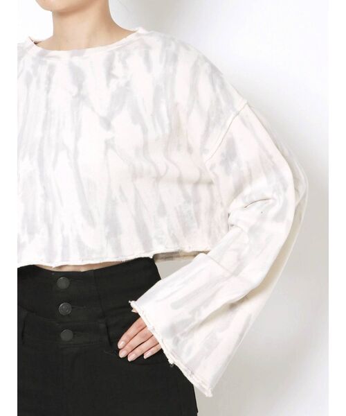 EMODA(エモダ)の「クラッシュタイダイショートプルオーバー(Tシャツ/カットソー・レディース・アイボリー/グレー/カーキ/ホワイト/ブラック・FREE)」の22枚目の写真