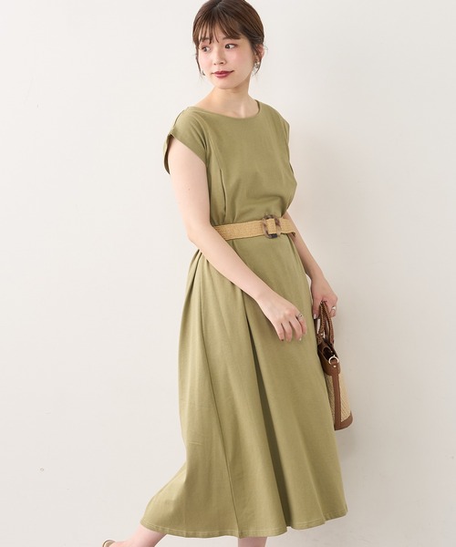 natural couture(ナチュラルクチュール)の「ノースリーブAラインワンピース(ワンピース・レディース・サーモンピンク/ブルー/グリーン/ベージュ/ブラック・FREE)」の3枚目の写真