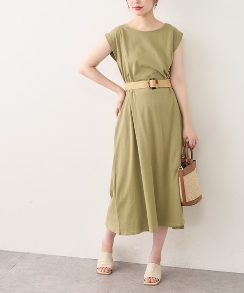 natural couture(ナチュラルクチュール)の「ノースリーブAラインワンピース(ワンピース・レディース・サーモンピンク/ブルー/グリーン/ベージュ/ブラック・FREE)」の15枚目の写真
