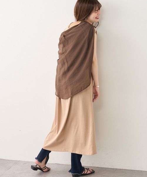 natural couture(ナチュラルクチュール)の「ノースリーブAラインワンピース(ワンピース・レディース・サーモンピンク/ブルー/グリーン/ベージュ/ブラック・FREE)」の12枚目の写真