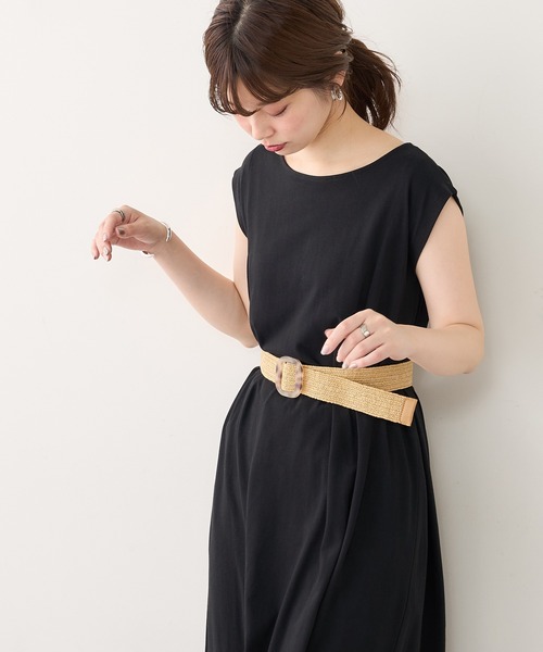 natural couture(ナチュラルクチュール)の「ノースリーブAラインワンピース(ワンピース・レディース・サーモンピンク/ブルー/グリーン/ベージュ/ブラック・FREE)」の9枚目の写真