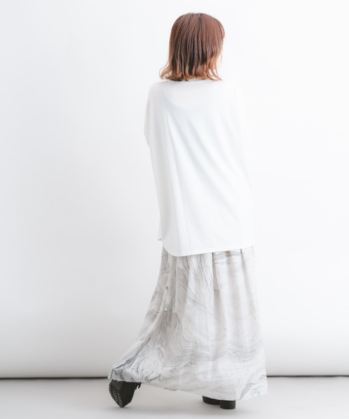 Wordtrobe（ワードトローブ）の「【wordtrobe】マーブル染フレアーロングスカート（スカート・レディース・グリーン/グレー/パープル・FREE）」の9枚目の写真