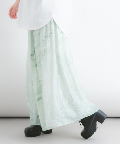 Wordtrobe（ワードトローブ）の「【wordtrobe】マーブル染フレアーロングスカート（スカート・レディース・グリーン/グレー/パープル・FREE）」の11枚目の写真