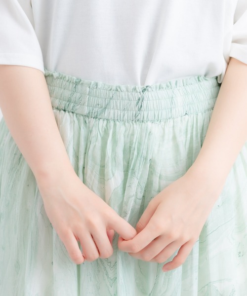 Wordtrobe（ワードトローブ）の「【wordtrobe】マーブル染フレアーロングスカート（スカート・レディース・グリーン/グレー/パープル・FREE）」の13枚目の写真