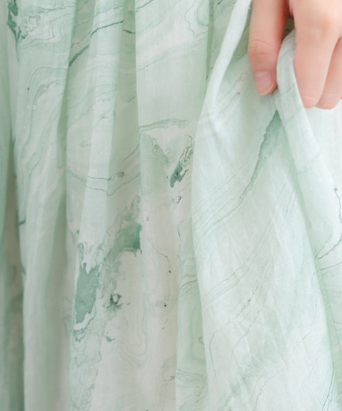 Wordtrobe（ワードトローブ）の「【wordtrobe】マーブル染フレアーロングスカート（スカート・レディース・グリーン/グレー/パープル・FREE）」の14枚目の写真