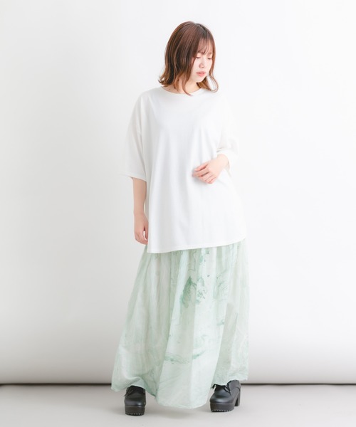 Wordtrobe（ワードトローブ）の「【wordtrobe】マーブル染フレアーロングスカート（スカート・レディース・グリーン/グレー/パープル・FREE）」の15枚目の写真