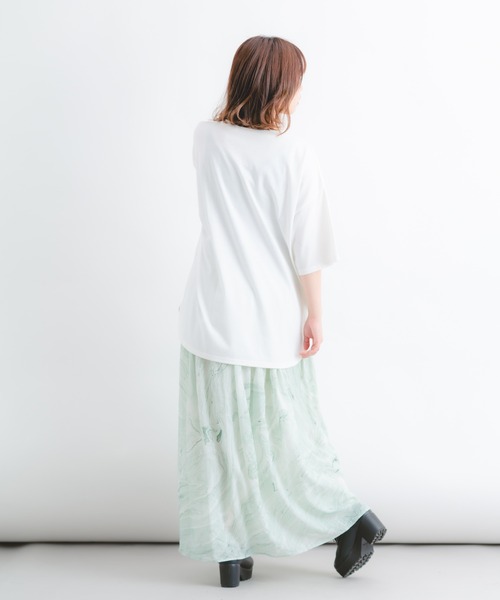 Wordtrobe（ワードトローブ）の「【wordtrobe】マーブル染フレアーロングスカート（スカート・レディース・グリーン/グレー/パープル・FREE）」の17枚目の写真
