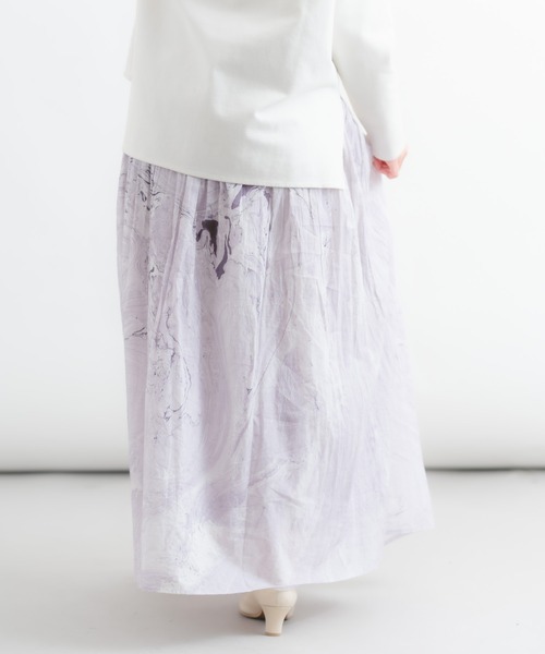 Wordtrobe（ワードトローブ）の「【wordtrobe】マーブル染フレアーロングスカート（スカート・レディース・グリーン/グレー/パープル・FREE）」の19枚目の写真