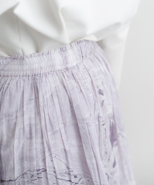 Wordtrobe（ワードトローブ）の「【wordtrobe】マーブル染フレアーロングスカート（スカート・レディース・グリーン/グレー/パープル・FREE）」の22枚目の写真