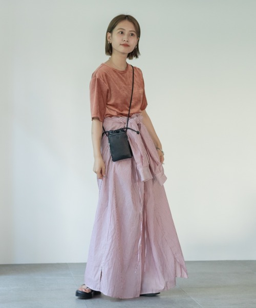 Kastane（カスタネ）の「ベロアチビTee（Tシャツ/カットソー・レディース・アイボリー/ダークブラウン/ピンク・FREE）」の9枚目の写真