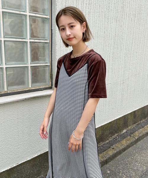 Kastane（カスタネ）の「ベロアチビTee（Tシャツ/カットソー・レディース・アイボリー/ダークブラウン/ピンク・FREE）」の13枚目の写真