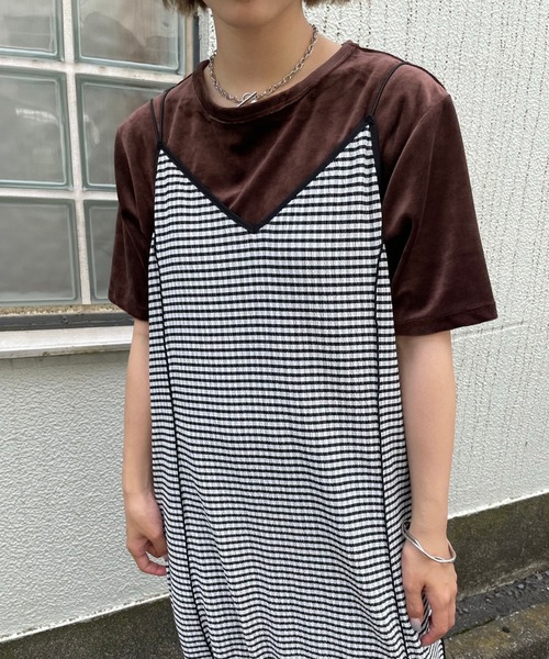 Kastane（カスタネ）の「ベロアチビTee（Tシャツ/カットソー・レディース・アイボリー/ダークブラウン/ピンク・FREE）」の12枚目の写真