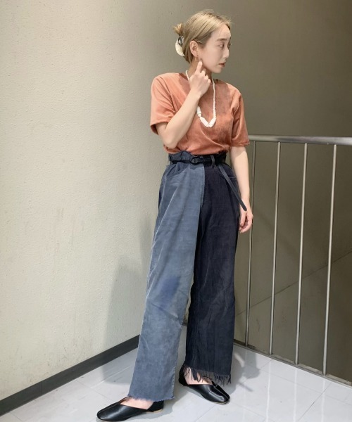 Kastane（カスタネ）の「ベロアチビTee（Tシャツ/カットソー・レディース・アイボリー/ダークブラウン/ピンク・FREE）」の15枚目の写真