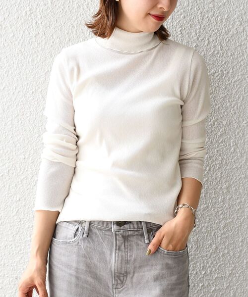 SHIPS（シップス）の「ドライタッチリブタートルネック◇（Tシャツ/カットソー・レディース・オフホワイト/ブラック/ベージュ/グリーン/イエロー/ブルー・ONE SIZE）」の3枚目の写真