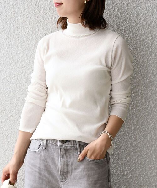 SHIPS（シップス）の「ドライタッチリブタートルネック◇（Tシャツ/カットソー・レディース・オフホワイト/ブラック/ベージュ/グリーン/イエロー/ブルー・ONE SIZE）」の21枚目の写真