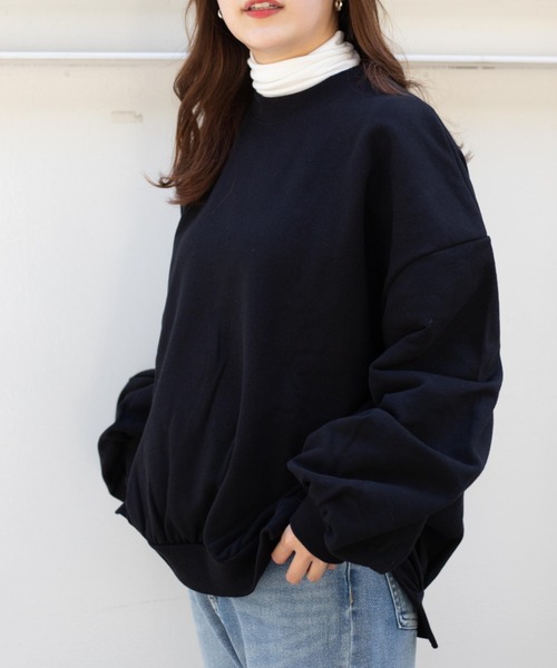WEGO（ウィゴー）の「WEGO/【WEB限定】ヘビーウェイトバルーンスウェット（スウェット・レディース・ブラック/オートミール/ブルー/ホワイト/ピンク・FREE）」の8枚目の写真