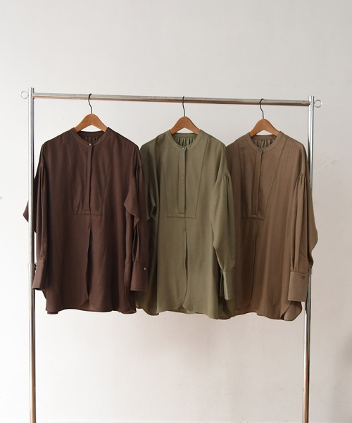 I_am（アイアム）の「stitch no collar blouse（シャツ/ブラウス・レディース・ベージュ/ブラウン/カーキ・FREE）」の16枚目の写真