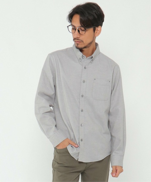 ikka（イッカ）の「フランネル無地シャツ（シャツ/ブラウス・メンズ・ホワイト/パープル/ネイビー/グレー/ミント・S/M/L/XL）」の3枚目の写真