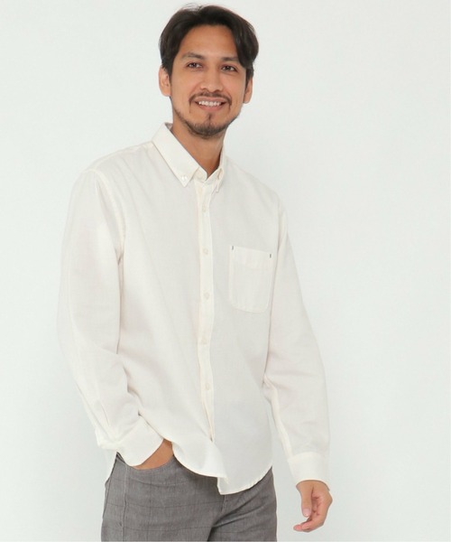 ikka（イッカ）の「フランネル無地シャツ（シャツ/ブラウス・メンズ・ホワイト/パープル/ネイビー/グレー/ミント・S/M/L/XL）」の2枚目の写真