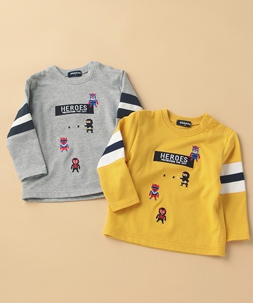 kladskap（クレードスコープ）の「ヒーローズ長袖Tシャツ（Tシャツ/カットソー・キッズ・マスタード/トップグレー・120cm/100cm/90cm/130cm/110cm/80ｃｍ）」の13枚目の写真