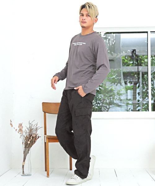 LUXSTYLE(ラグスタイル)の「クラックプリントカーゴパンツ(カーゴパンツ・メンズ・ブラック/チャコール・M/XL/L)」の9枚目の写真