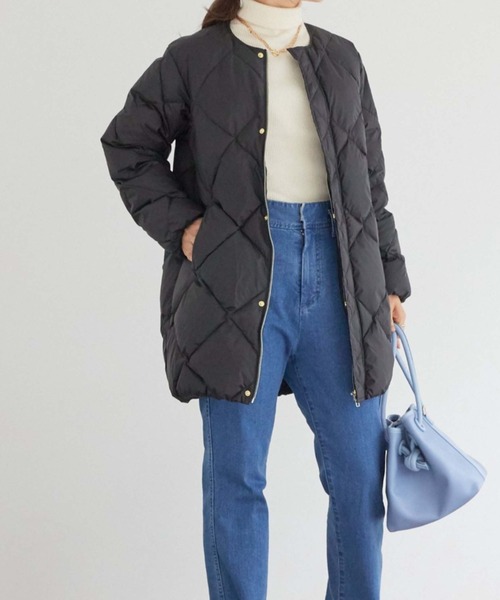 Doux archives（ドゥアルシーヴ）の「【web限定】ダイヤキルティングミディダウン（ダウンジャケット/コート・レディース・ブラック/ミント・FREE）」の10枚目の写真