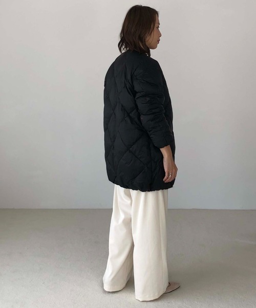 Doux archives（ドゥアルシーヴ）の「【web限定】ダイヤキルティングミディダウン（ダウンジャケット/コート・レディース・ブラック/ミント・FREE）」の3枚目の写真