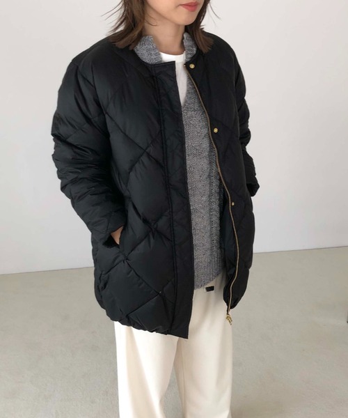 Doux archives（ドゥアルシーヴ）の「【web限定】ダイヤキルティングミディダウン（ダウンジャケット/コート・レディース・ブラック/ミント・FREE）」の13枚目の写真