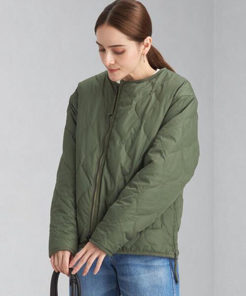 TAION（タイオン）の「【WEB限定】＜ TAION (タイオン) ＞リバーシブル キルト ジャケット（ダウンジャケット/コート・レディース・オリーブ/ブラック・S）」の7枚目の写真