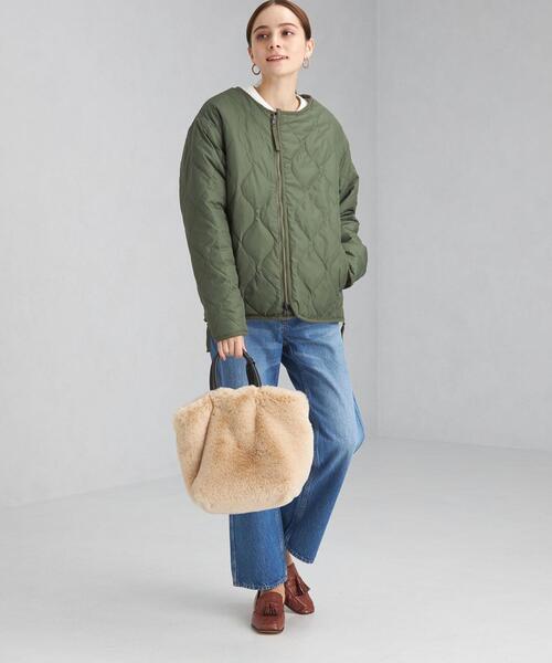 TAION（タイオン）の「【WEB限定】＜ TAION (タイオン) ＞リバーシブル キルト ジャケット（ダウンジャケット/コート・レディース・オリーブ/ブラック・S）」の9枚目の写真