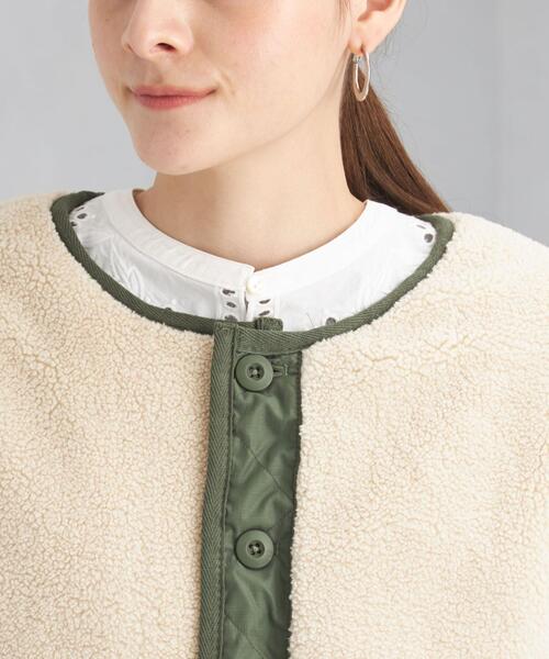 TAION（タイオン）の「【WEB限定】＜ TAION (タイオン) ＞リバーシブル キルト ジャケット（ダウンジャケット/コート・レディース・オリーブ/ブラック・S）」の6枚目の写真