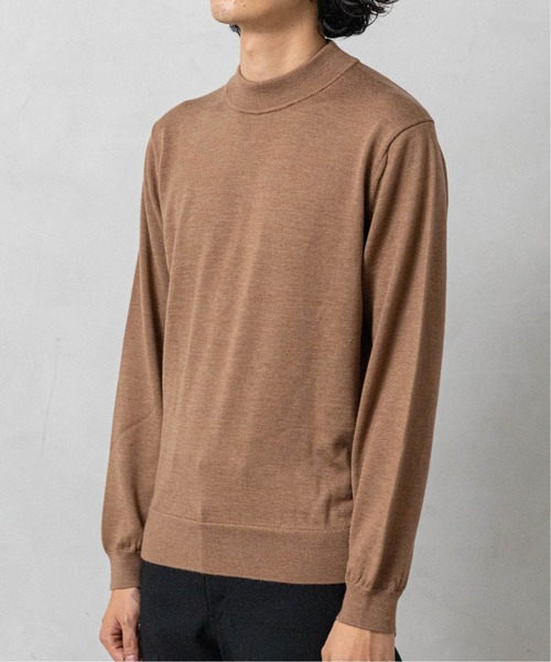 EDIFICE（エディフィス）の「カシミヤ/シルク/ウール クリスタル モックネック ニット（ニット/セーター・メンズ・ライトグレー/ブラック/ベージュ/カーキ/ボルドー/ダークブルー・SMALL/MEDIUM/LARGE）」の4枚目の写真